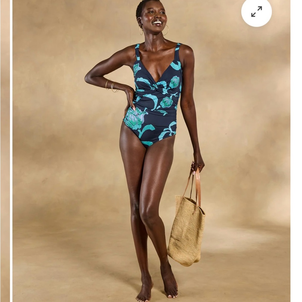 Sundance Blue and Green Floral One-Piece Swimsuit - Picture 4 of 4